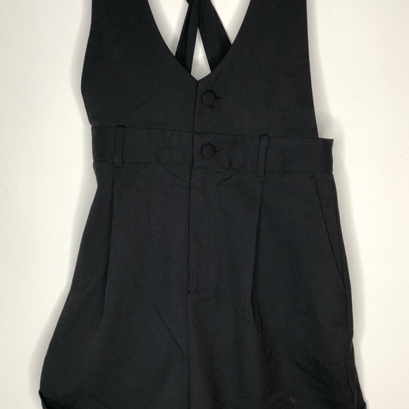 Frank & Oak Short Overall Romper in Black - Picture 6 of 8